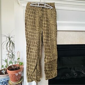 Vintage Crocodile Print High Waisted Pants